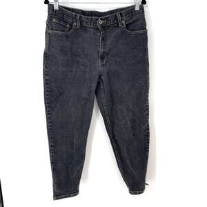 Vintage Levi's 599 Black Wash Tapered Mom Jeans Capri Women's Size 13